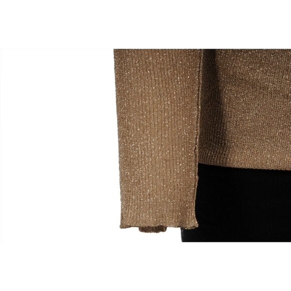 Dolce & Gabbana Womens V Neck Metallic Sweater Medium Pullover Long Sleeve - Picture 7 of 11